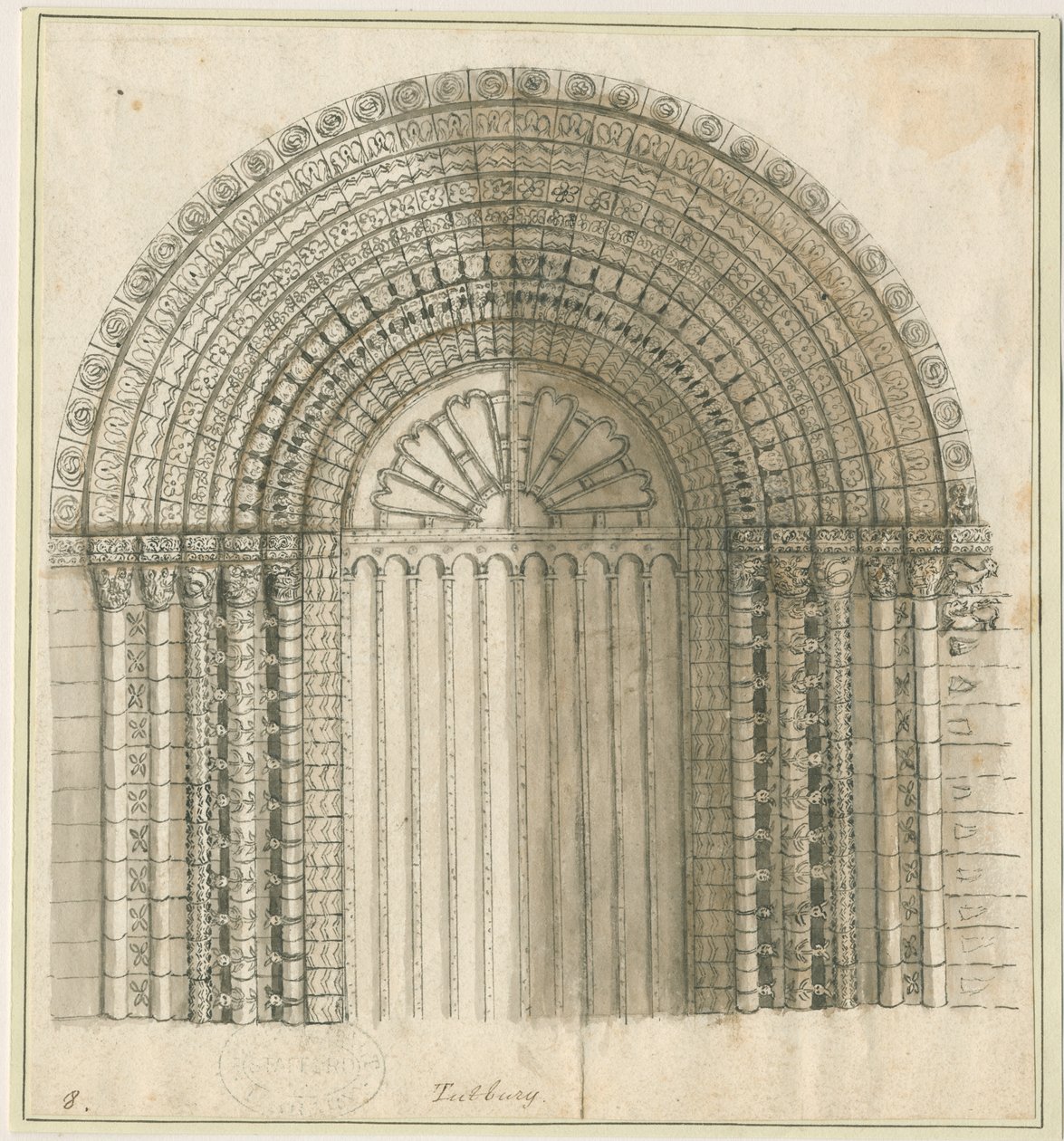 Église prieurale de Tutbury - Arche dans la porte ouest - Stebbing Shaw