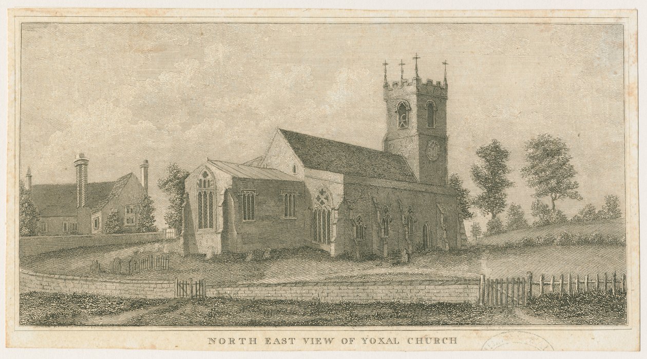 Église de Yoxall : gravure, nd [c 1798] - Stebbing Shaw