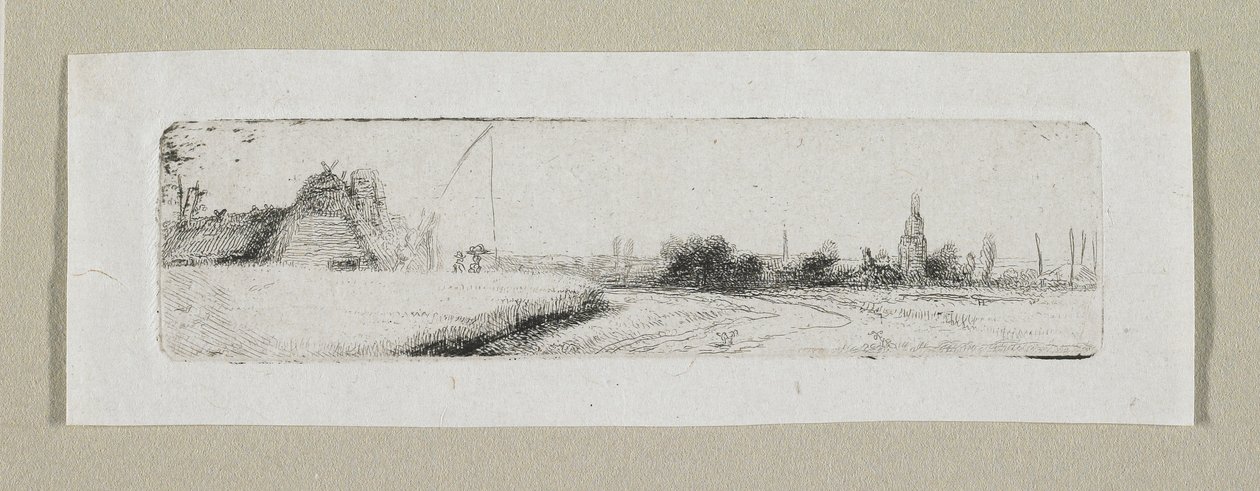 Petit paysage avec village lointain - Stefan Juliusz Norblin de la Gourdaine