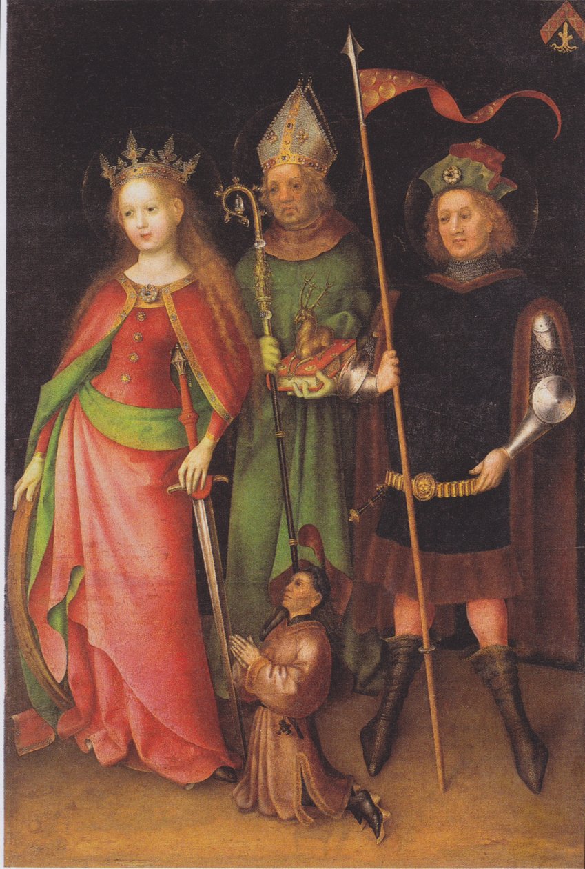 Hl. Katharina, Hubert und Quirinus (Jüngstes-Gericht-Altar) - Stefan Lochner