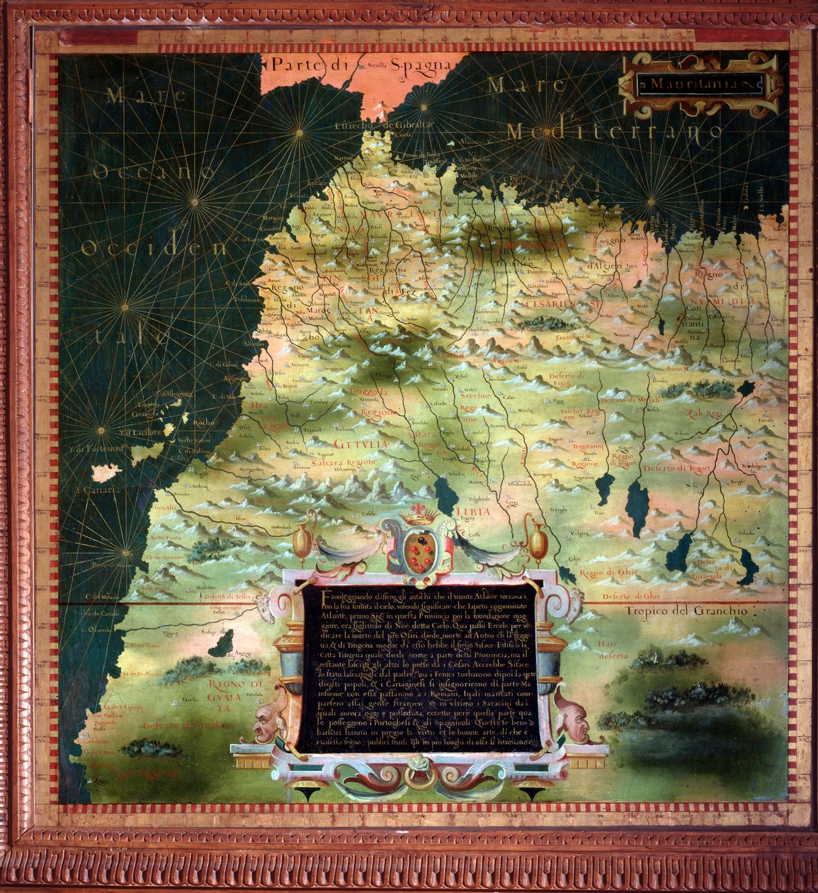 Afrique du Nord (Maroc) et Détroit de Gibraltar Carte réalisée par Stefano Bonsignori vers 1581 - Stefano Buonsignori