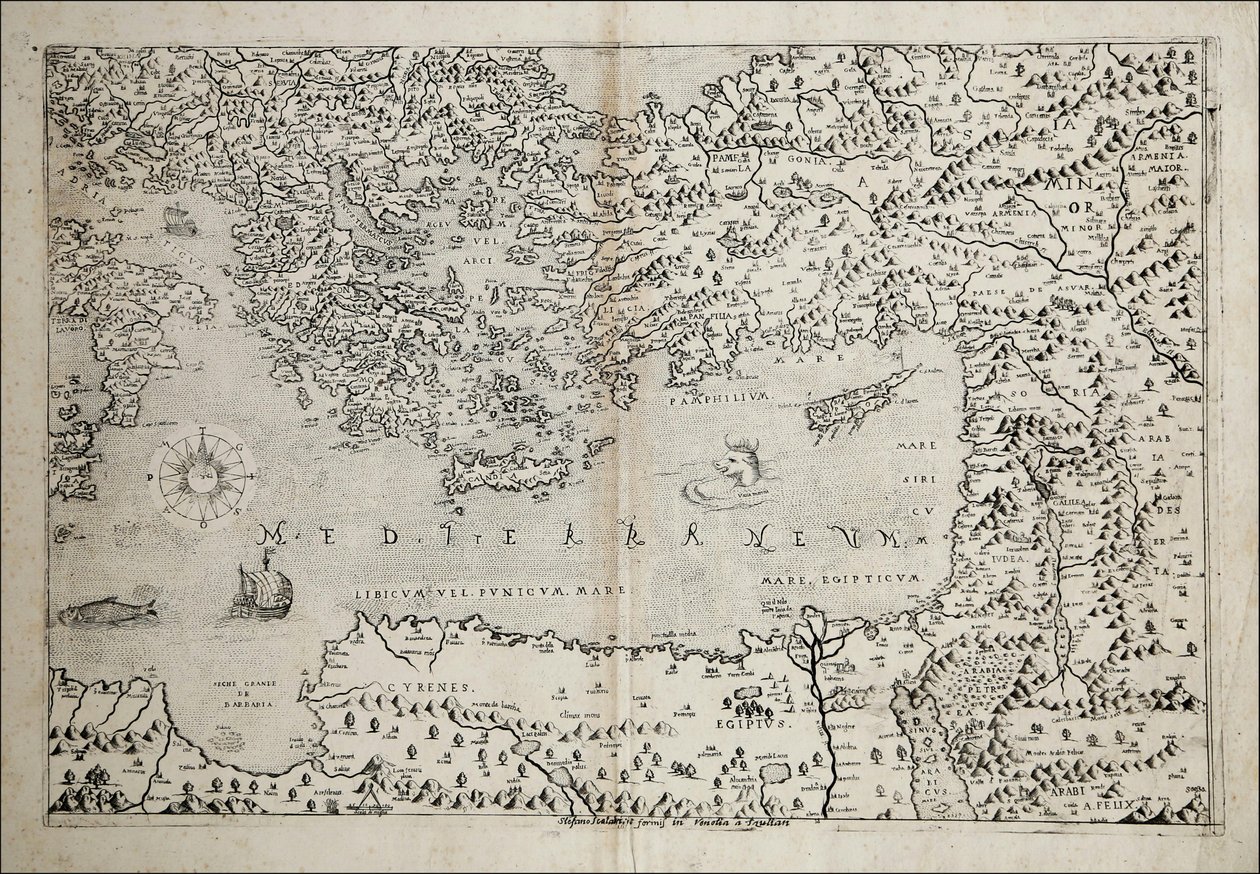 Carte de la Méditerranée orientale du 17e siècle par Stefano Scolari - Stefano Scolari