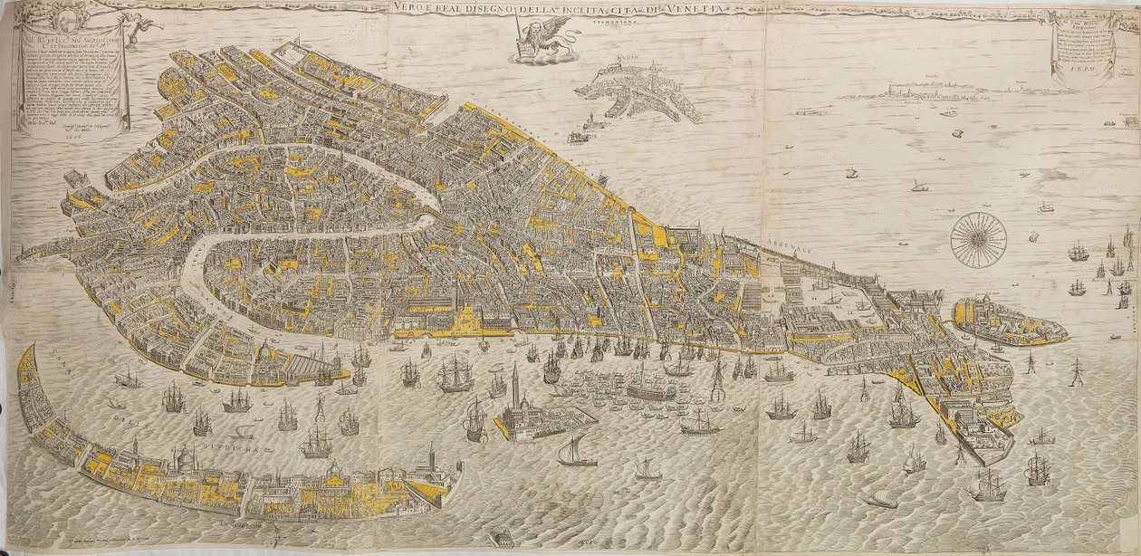 Vero e real disegno della inclita cita di Venetia. Panorama de Venise, 1676 - Stefano Scolari