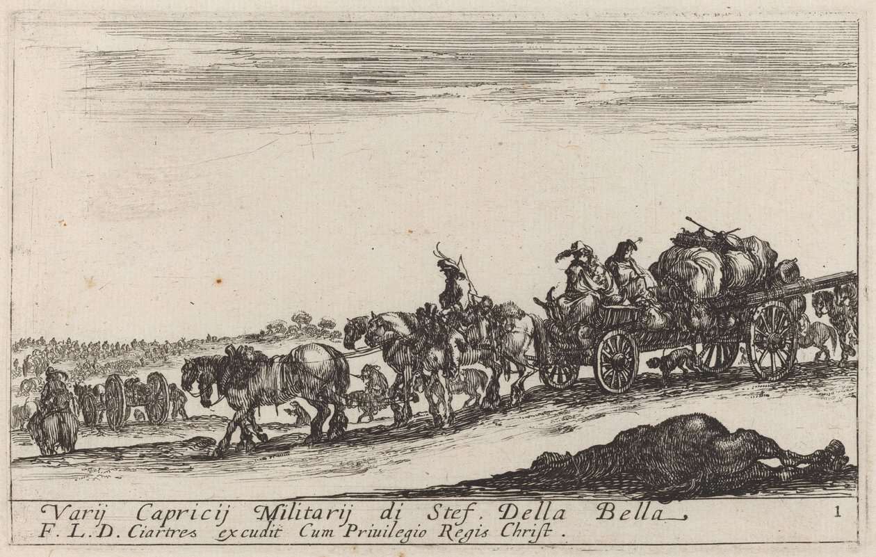 Train de bagages, vers 1641 - Stefano della Bella