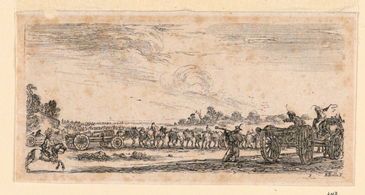 Scène de bataille, de "Desseins de Queleques Conduites de Troupes, Canons, et Ataques de Villes" - Stefano della Bella