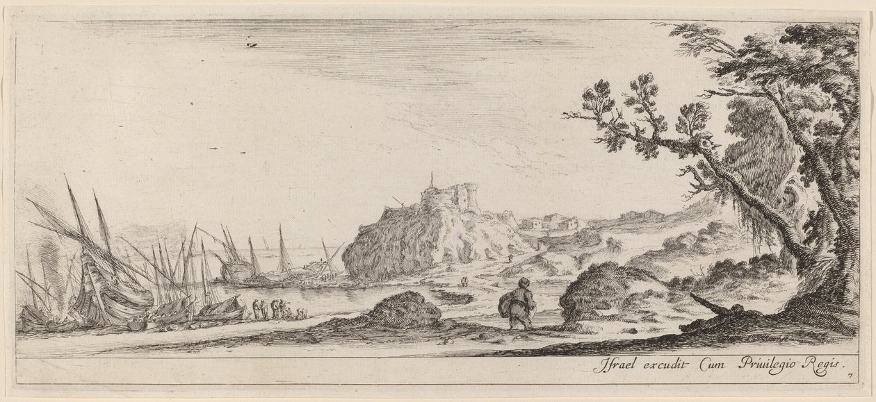 Bateaux sur le rivage - Stefano della Bella