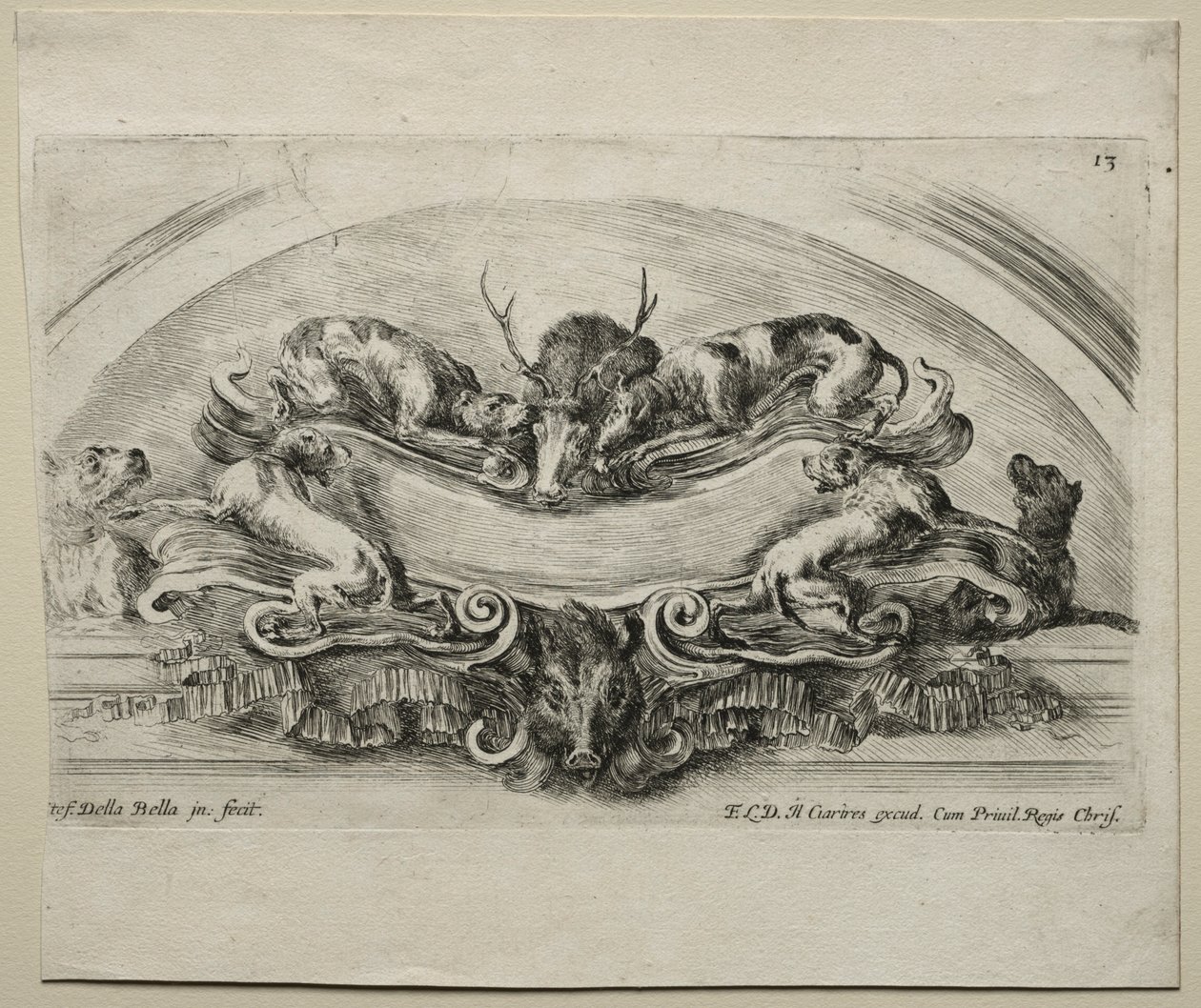 Collection de divers caprices et nouveaux dessins de cartouches et ornements : No 13 - Stefano della Bella
