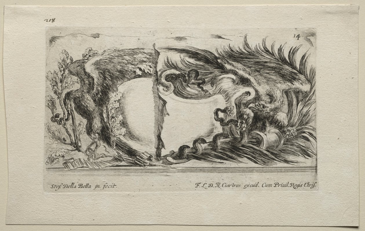 Collection de divers caprices et nouveaux dessins de cartouches et ornements : No 14 - Stefano della Bella
