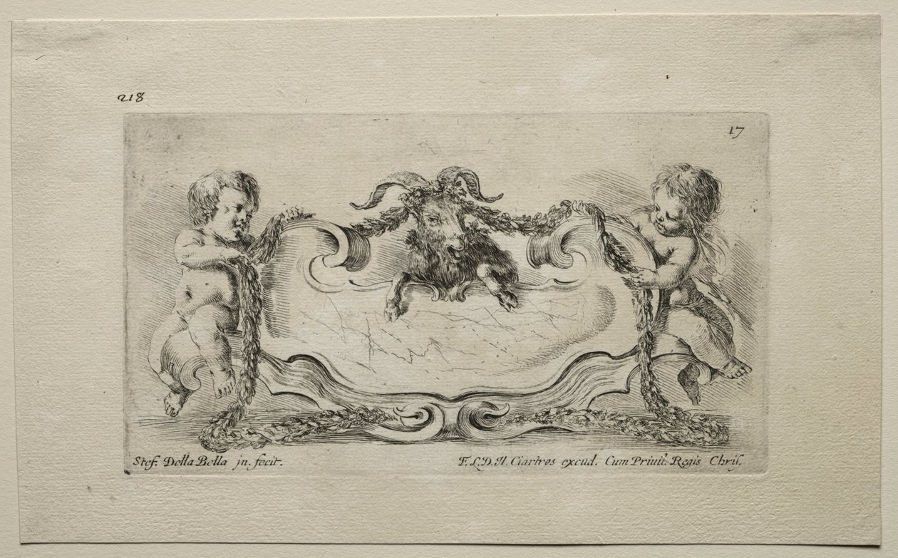 Collection de divers caprices et nouveaux dessins de cartouches et ornements : No 17 - Stefano della Bella