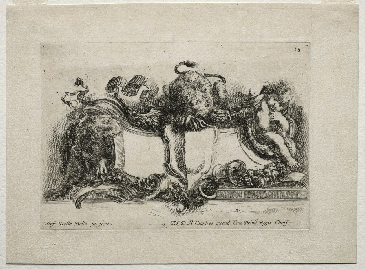 Collection de divers caprices et nouveaux dessins de cartouches et ornements : No 18 - Stefano della Bella
