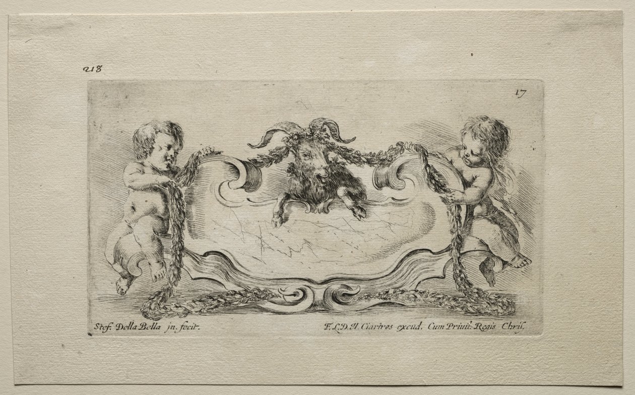 Collection de divers caprices et nouveaux dessins de cartouches et ornements : N° 17 - Stefano della Bella