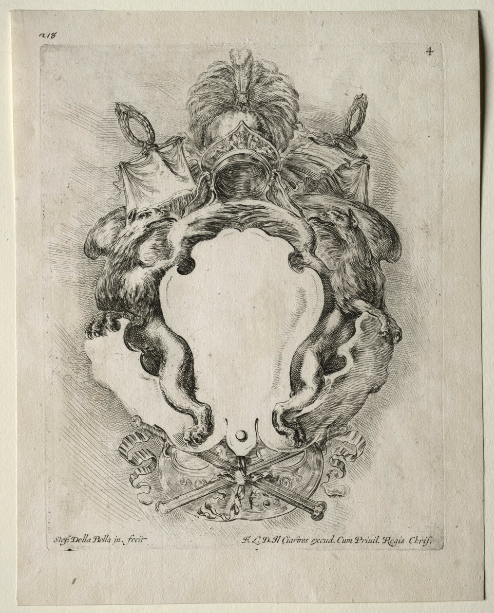 Collection de divers caprices et nouveaux dessins de cartouches et ornements: No. 4 - Stefano della Bella