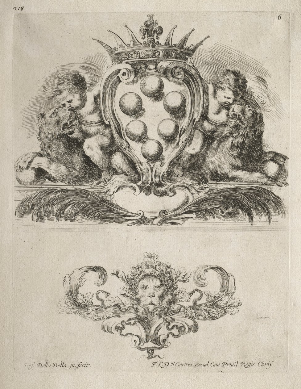 Collection de divers caprices et nouveaux dessins de cartouches et ornements : No. 6 - Stefano della Bella