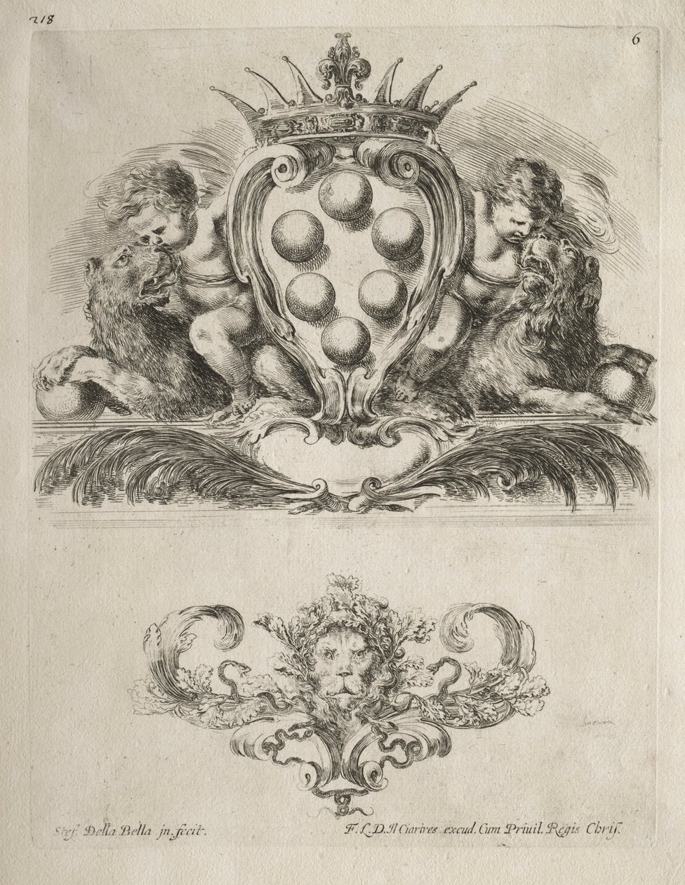Collection de divers caprices et nouveaux dessins de cartouches et ornements : n°6 - Stefano della Bella