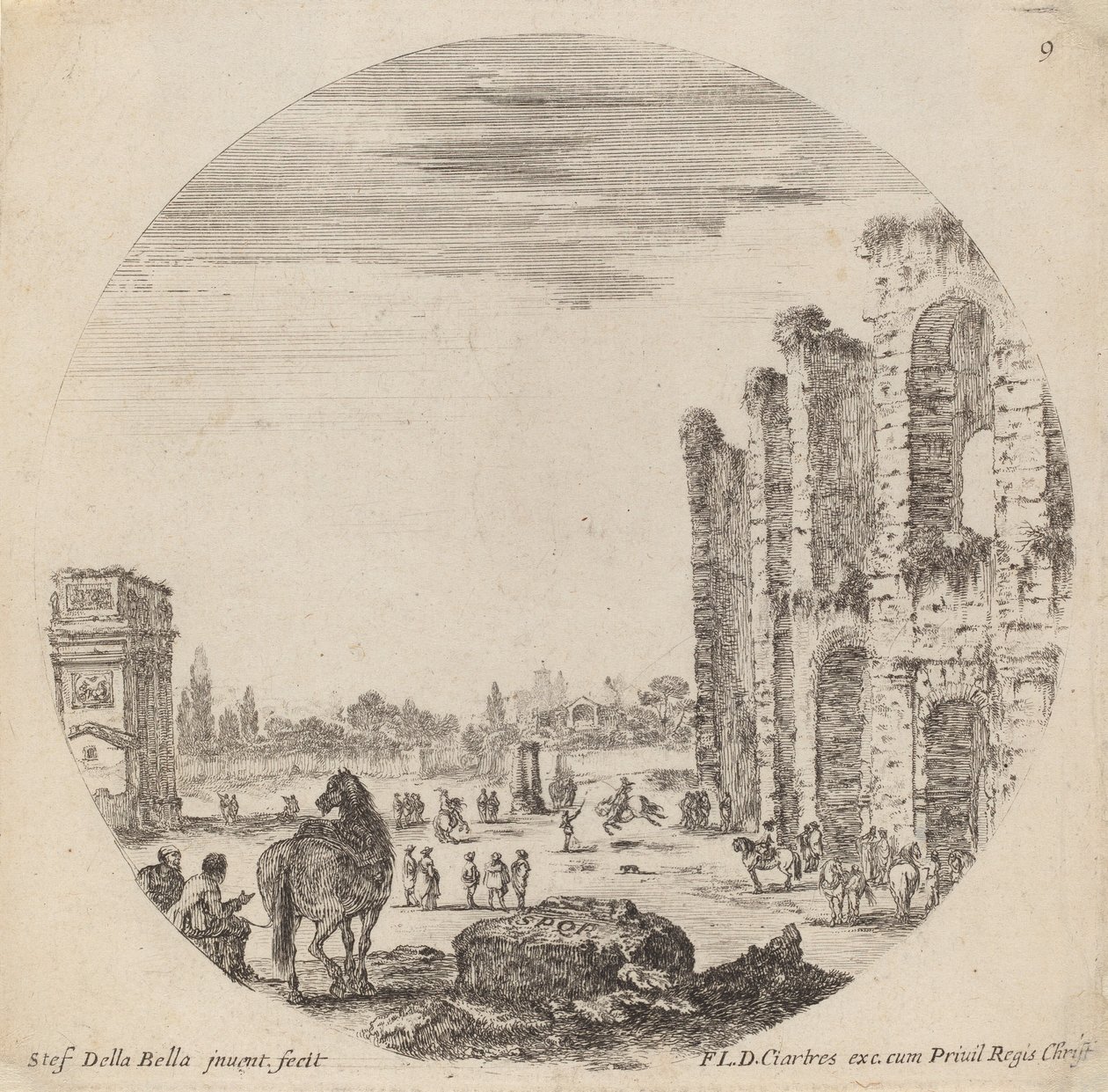 Colisée et Arc de Constantin, 1646 - Stefano della Bella