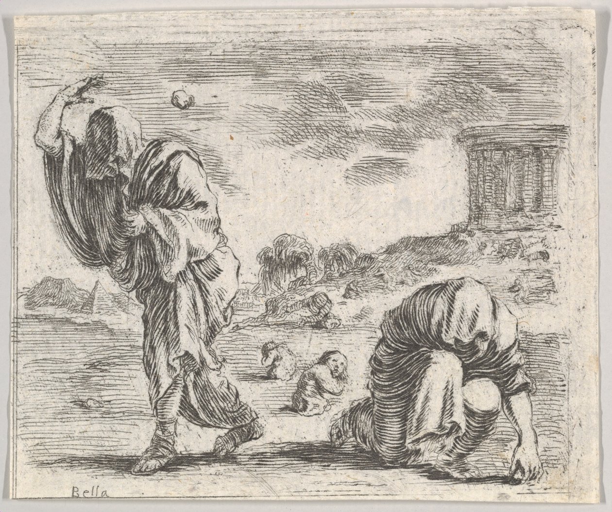 Deucalion et Pyrrha, du Jeu de la Mythologie Jeu de la Mythologie, 1644 - Stefano della Bella