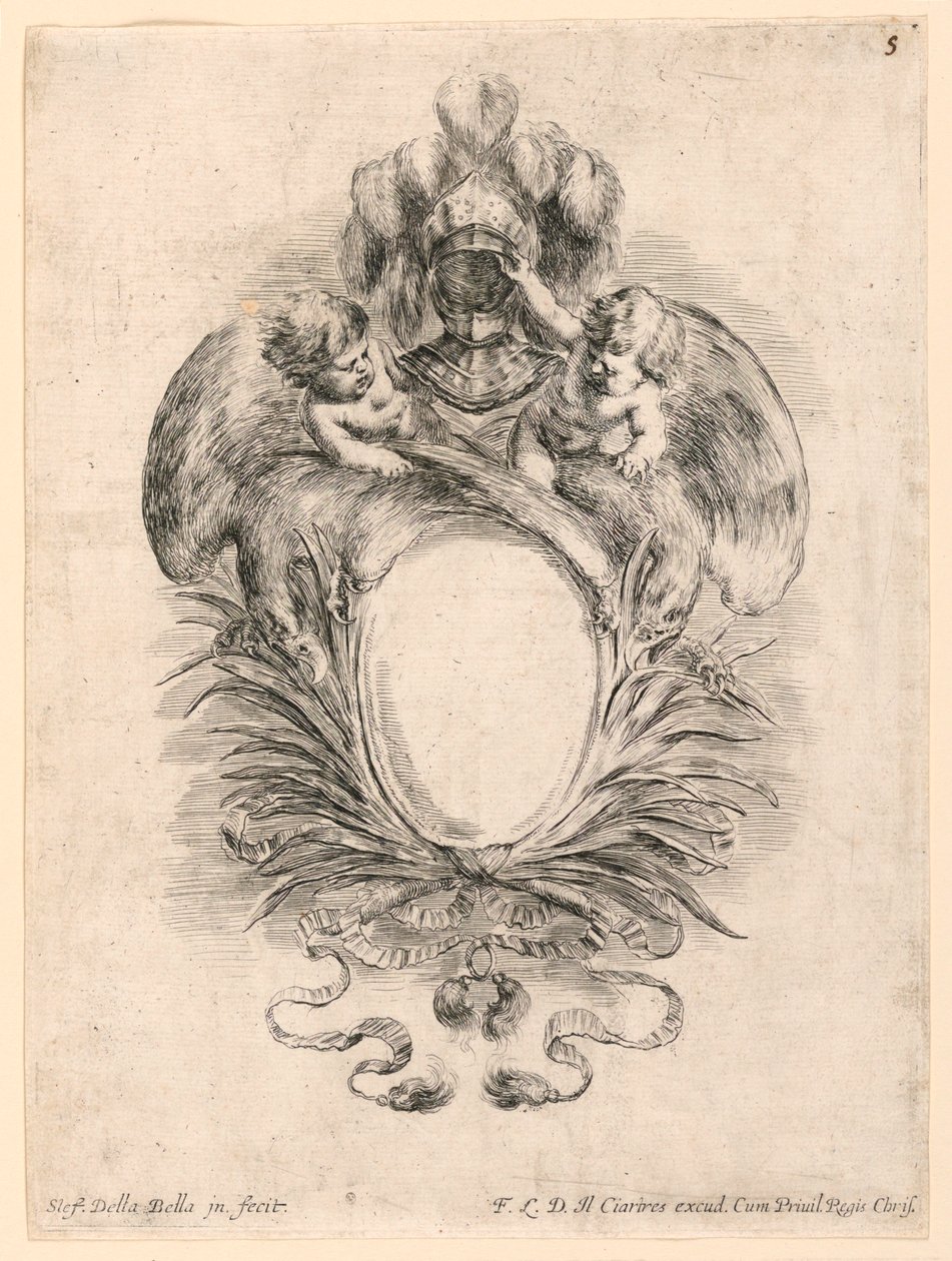 Écusson, n° 5 de "Raccolta di varii cappriccii et nove inventioni di cartelle et ornamenti" - Stefano della Bella