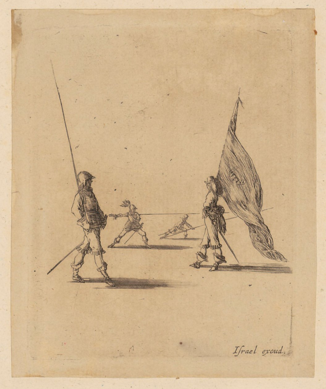 Porte-étendard et trois piquiers - Stefano della Bella