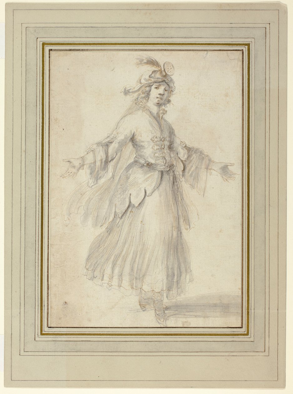 Danseuse en costume exotique - Stefano della Bella
