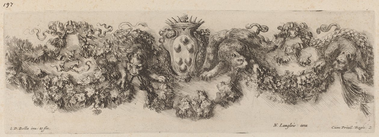 Feston avec armoiries des Médicis, probablement 1648 - Stefano della Bella
