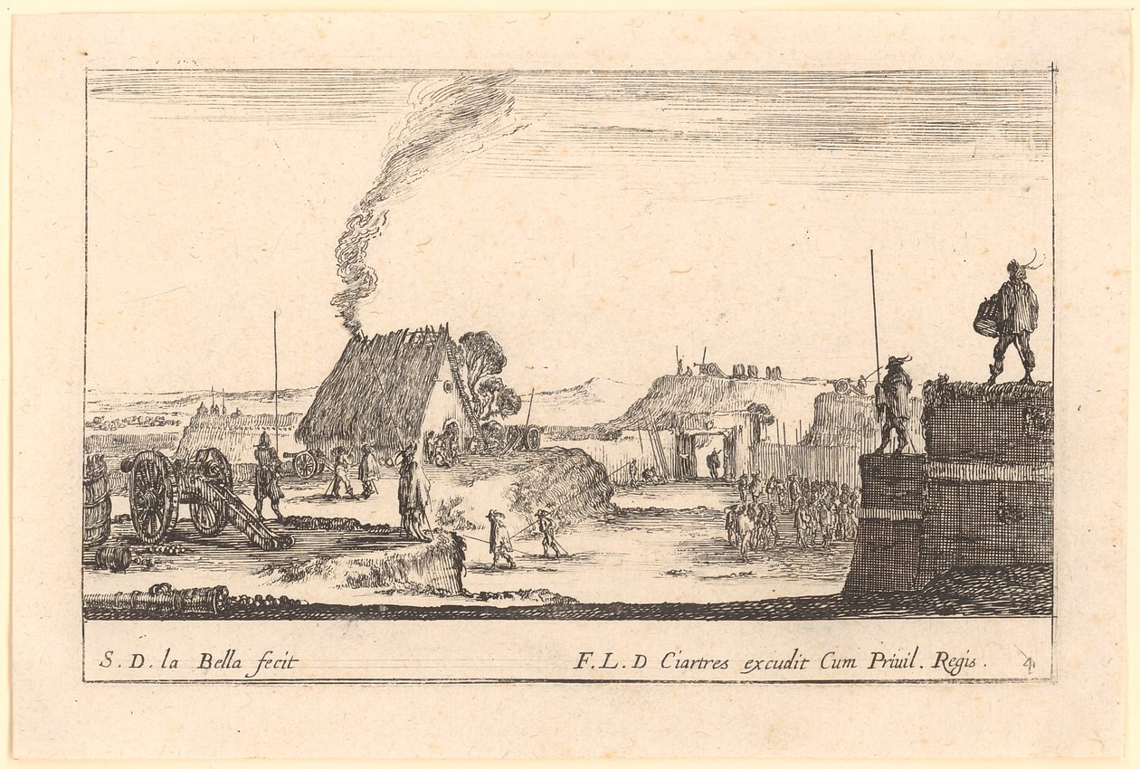 Fortification, planche 4 de la série «Divers caprices militaires» - Stefano della Bella