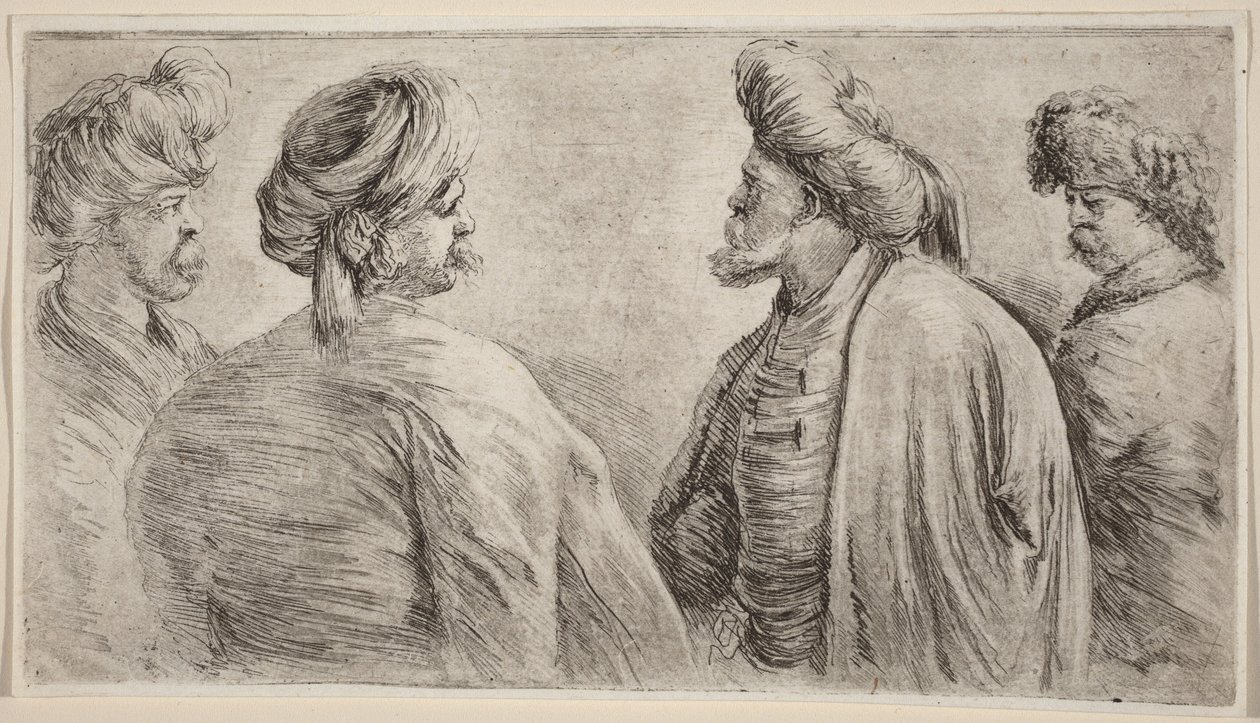 Quatre Turcs portant des turbans - Stefano della Bella