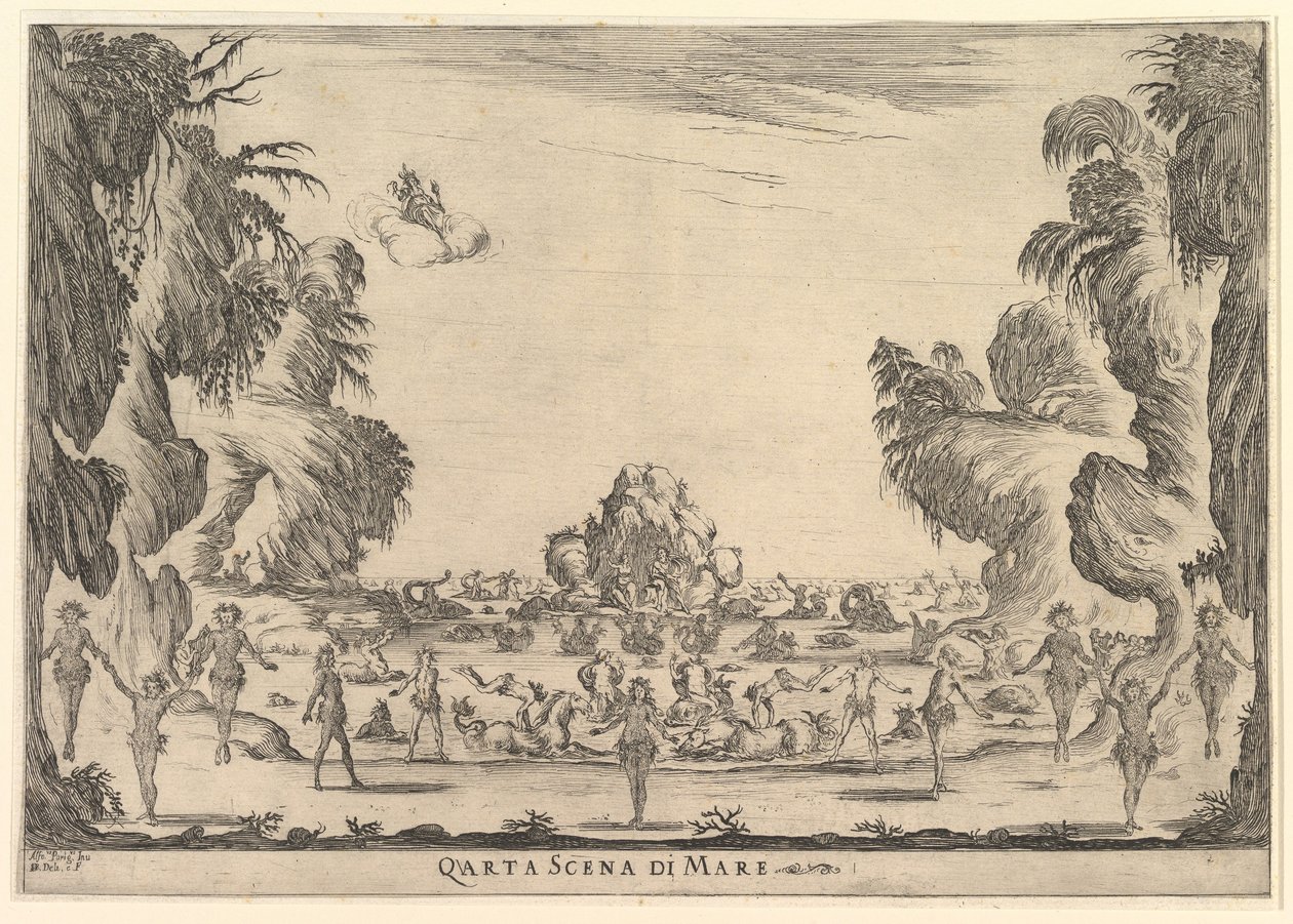 Quatrième scène, la mer, de Le nozze degli Dei, 1637 - Stefano della Bella
