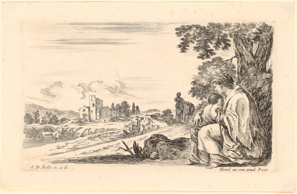 Femme avec enfant assise à l