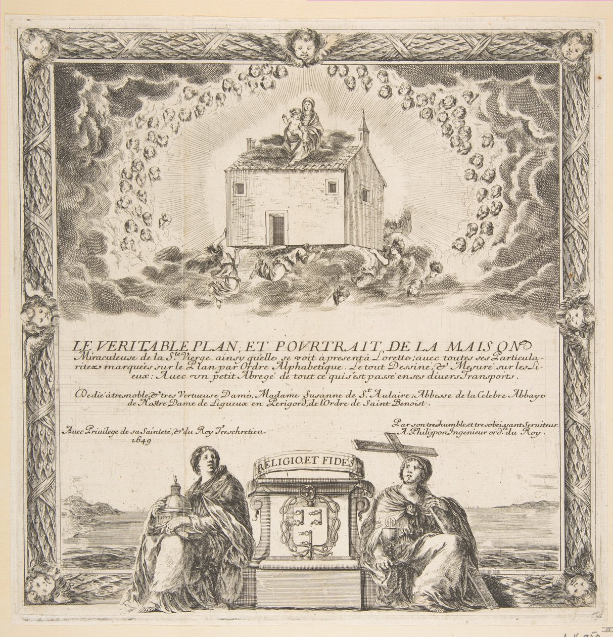 Frontispice pour Le Véritable Plan et Pourtrait de la Maison de la Ste. Vierge - Stefano della Bella