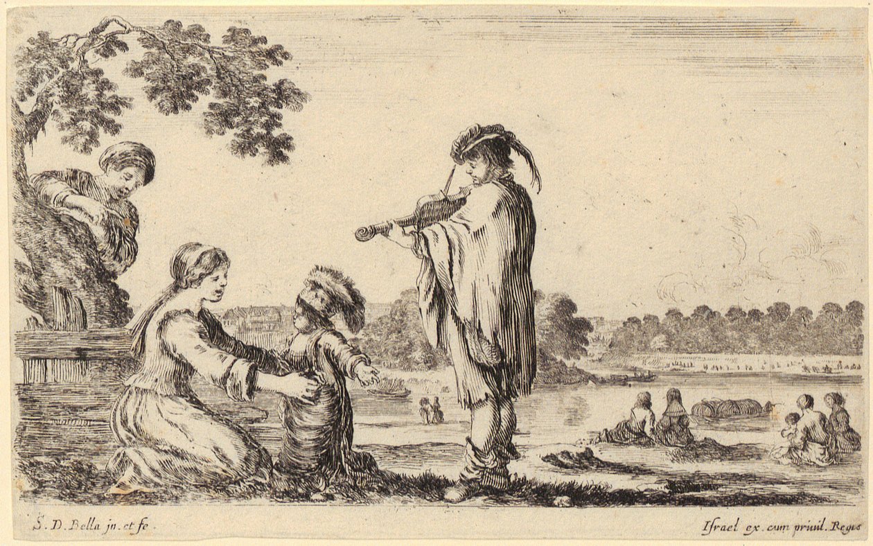 Violoniste, feuille n° 6 de la série « Divers personnages et pays » - Stefano della Bella