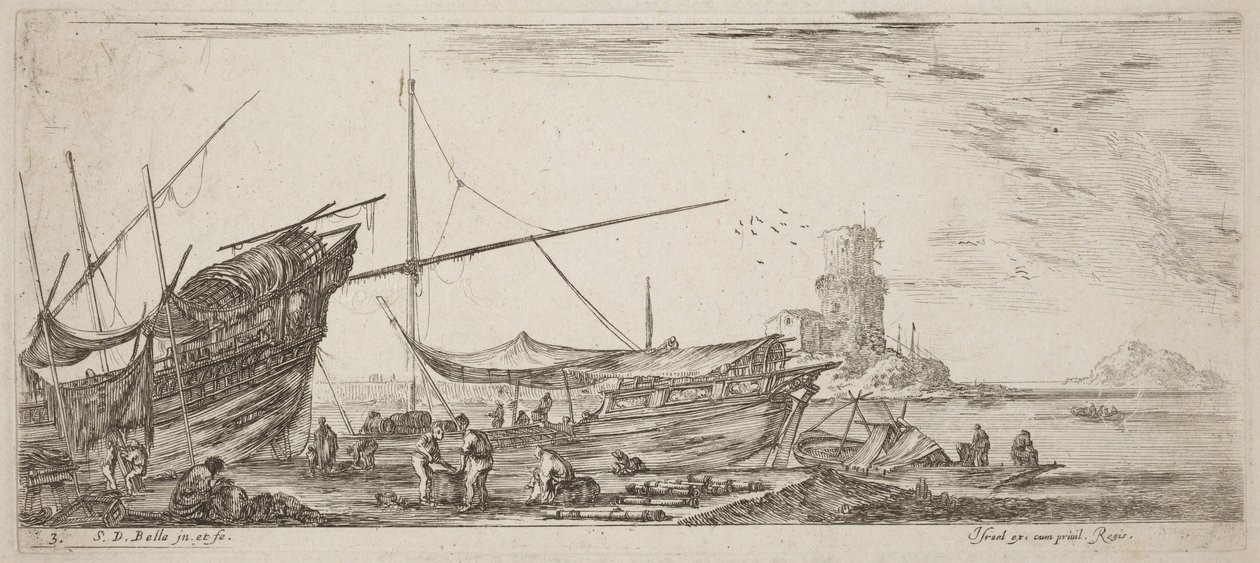 Vue du port - Stefano della Bella