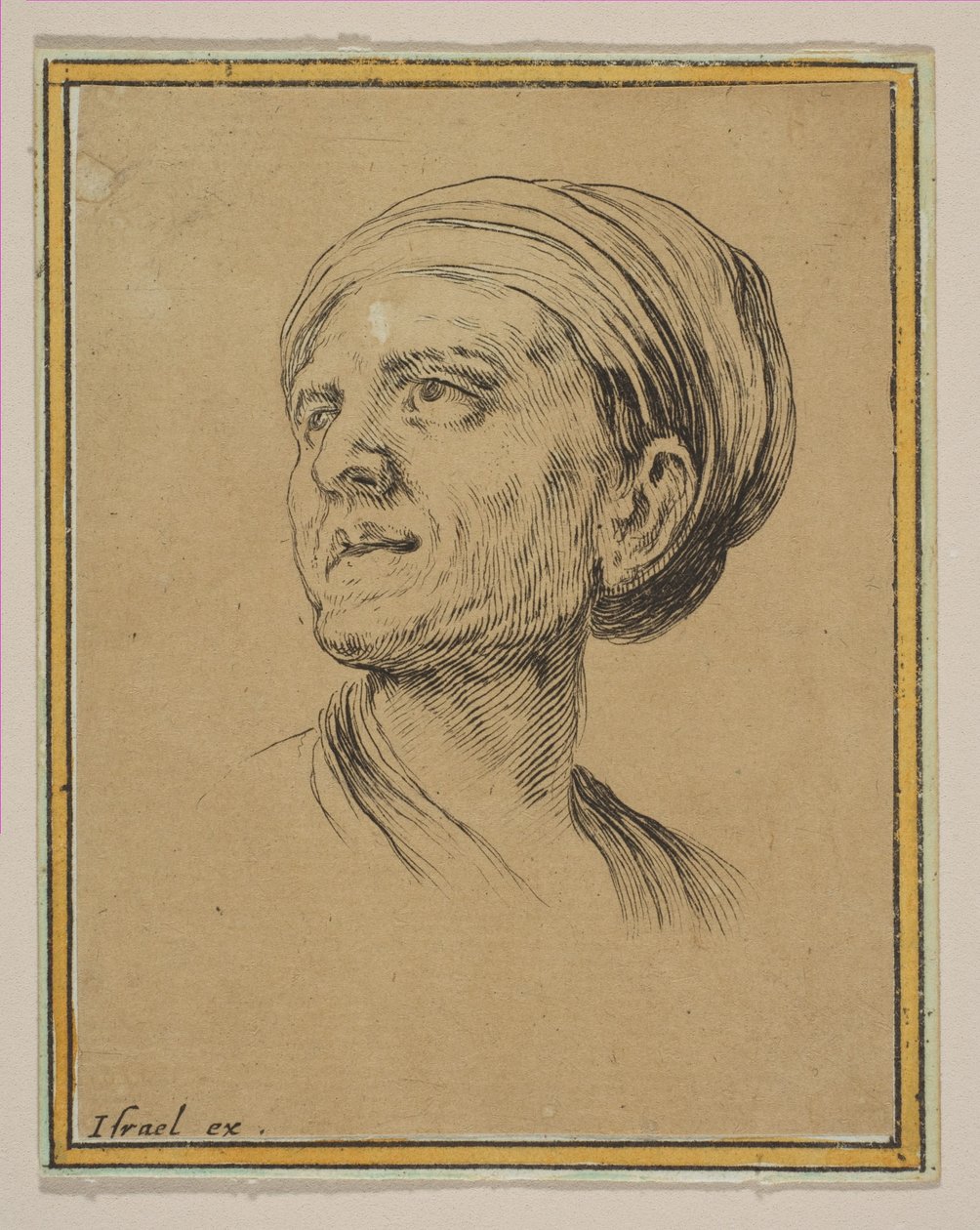 Tête de femme en vue de trois quarts, de Diverses têtes et figures, 1650 - Stefano della Bella