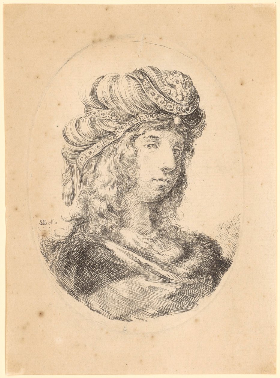 Jeune homme portant un turban, vu de trois quarts vers la droite - Stefano della Bella