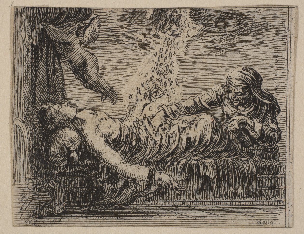 Jupiter et Danaé, du Jeu de la Mythologie - Stefano della Bella