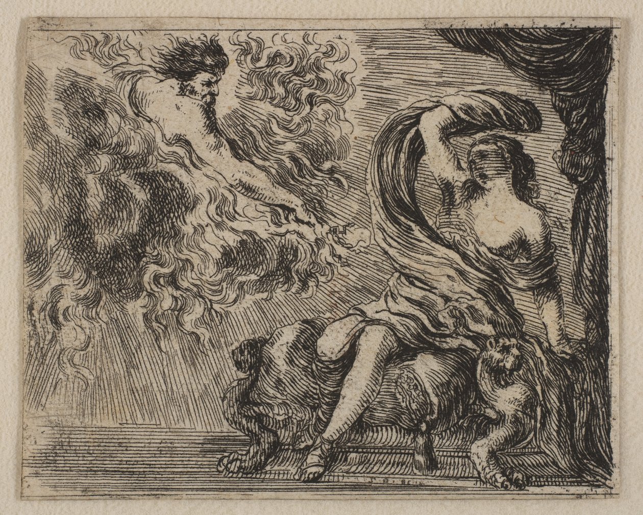 Jupiter et Sémélé, du Jeu de la Mythologie, 1644 - Stefano della Bella