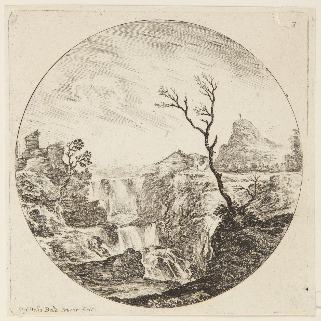 Paysage (Paysages et ruines de Rome, 7) - Stefano della Bella