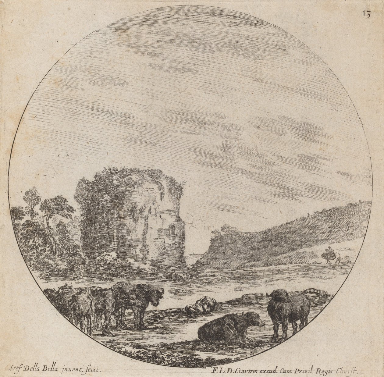 Paysage avec ruines antiques, 1646 - Stefano della Bella