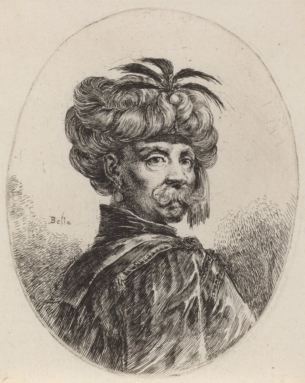 Maure avec un turban orné de cinq plumes, 1649-1650 - Stefano della Bella