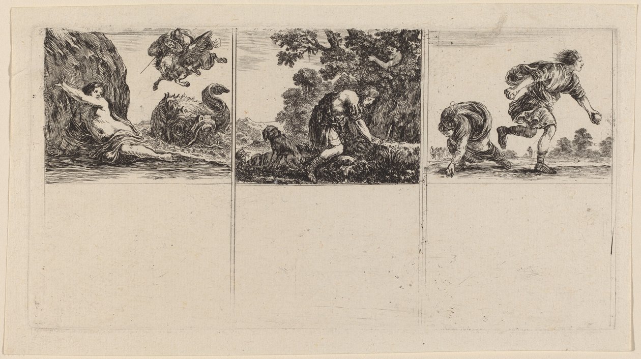 Persée et Andromède, Céphale et Procris, Hippomène et Atalante, 1644 - Stefano della Bella