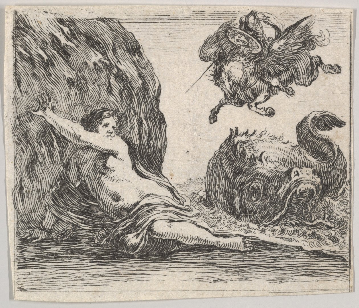 Persée et Andromède, du Jeu de la Mythologie, 1644 - Stefano della Bella
