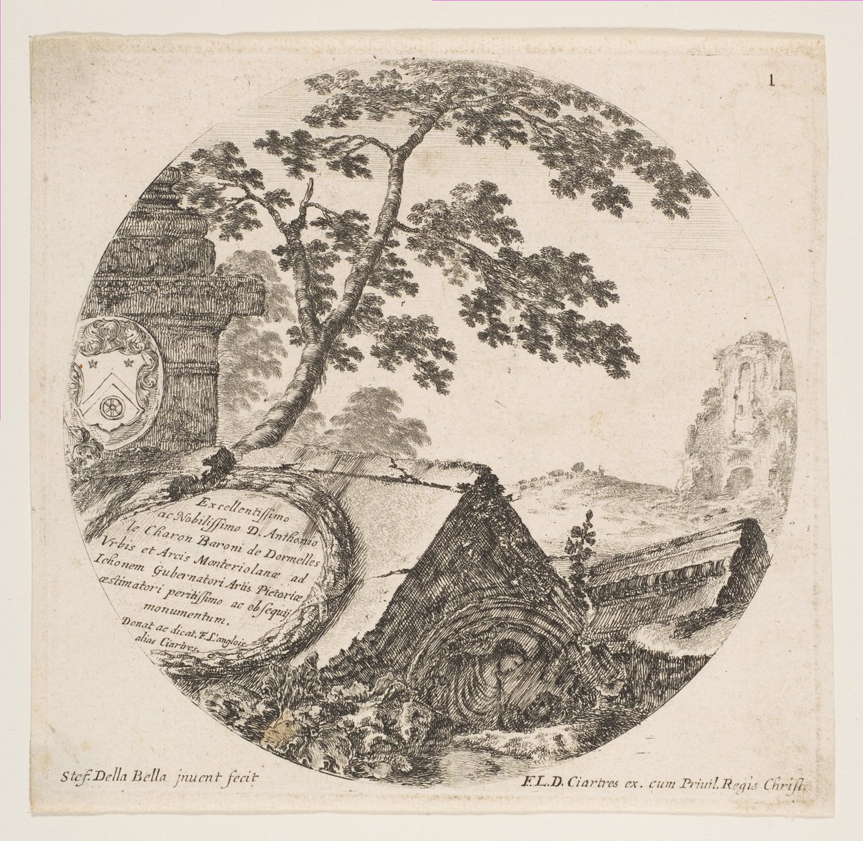 Fragments de monuments anciens, des Paysages et Ruines romains - Stefano della Bella
