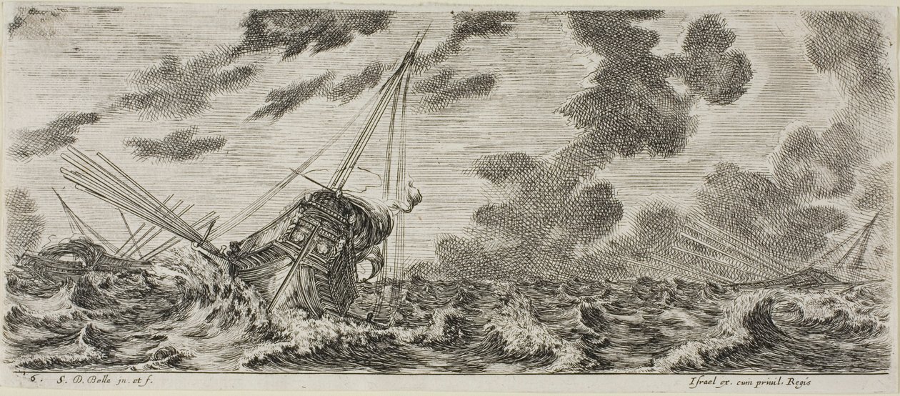 Planche Trois de Divers embarquements - Stefano della Bella