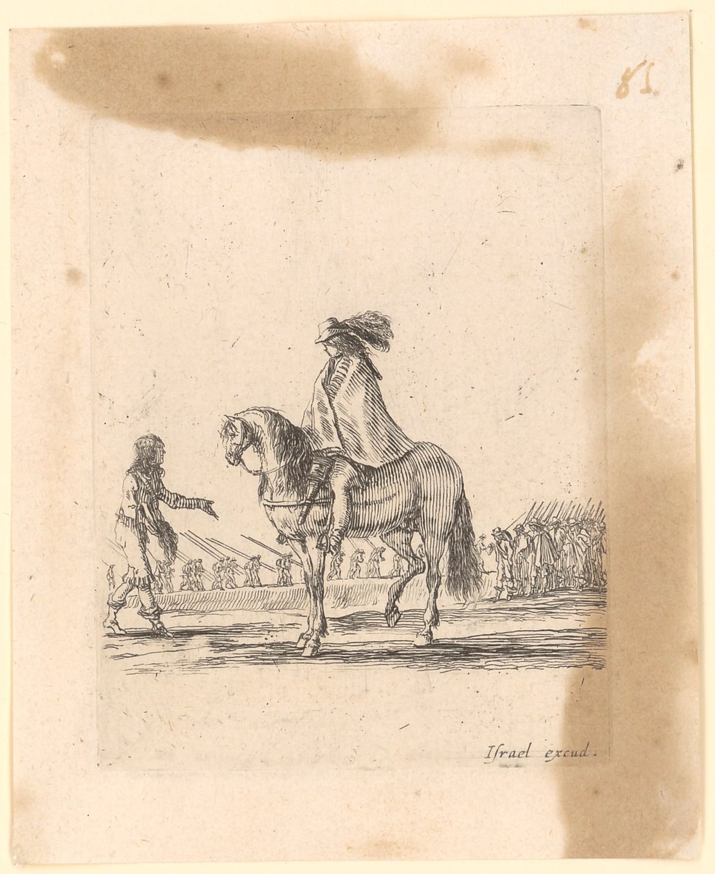 Cavalier en manteau lors d