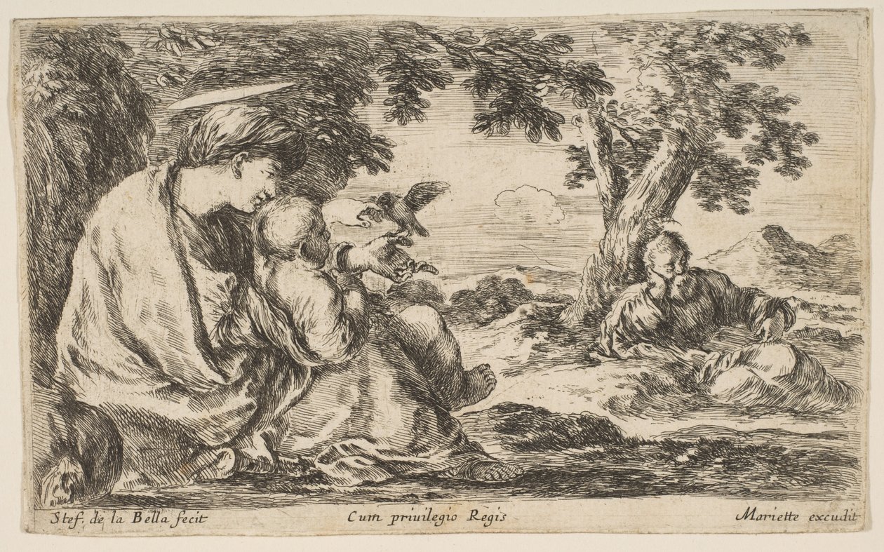 Repos pendant la fuite en Égypte, vers 1641 - Stefano della Bella