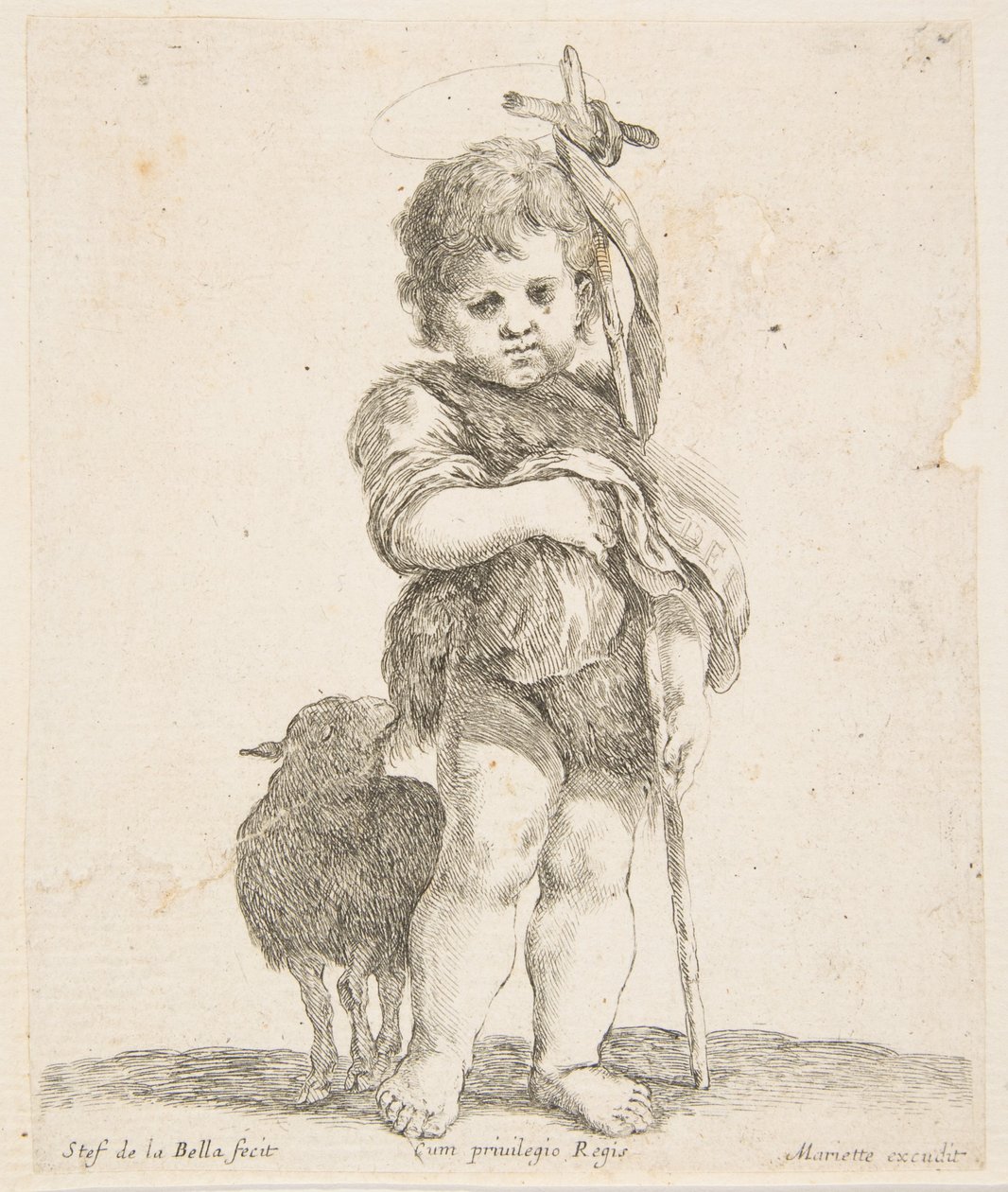 Saint Jean-Baptiste tenant sa robe pliée, vers 1641 - Stefano della Bella