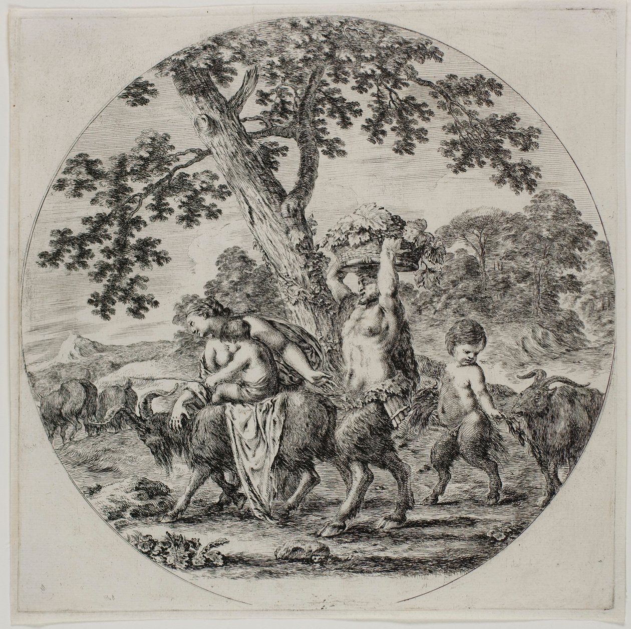 Famille de satyres en marche - Stefano della Bella