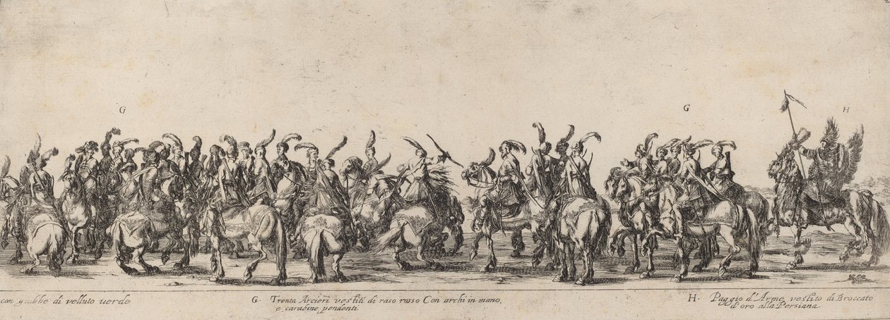 Trente archers et pages, 1633 - Stefano della Bella