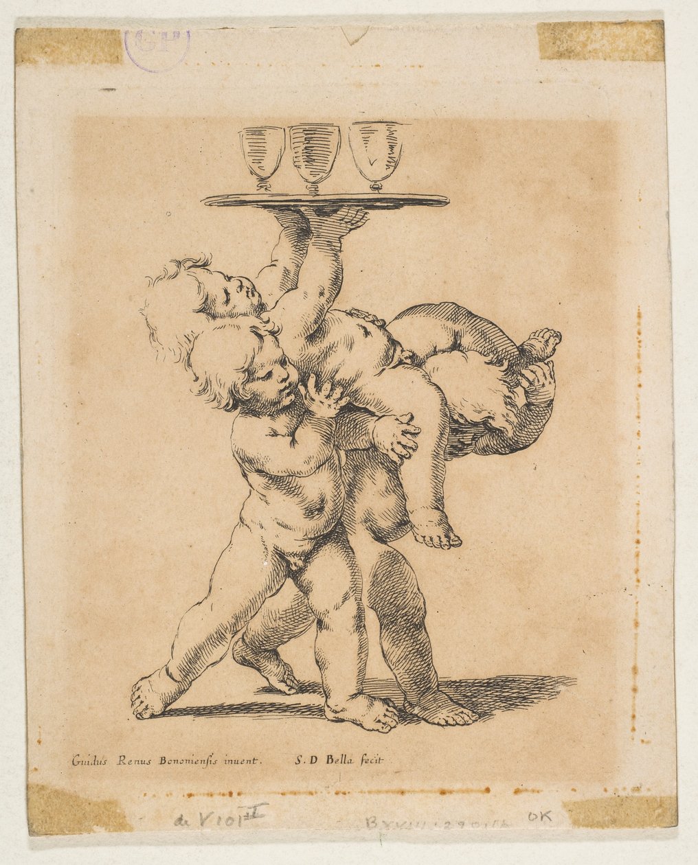 Trois enfants avec un plateau, vers 1638 - Stefano della Bella