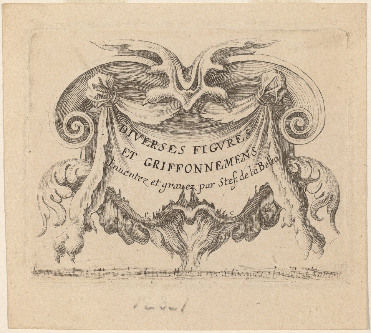 Page de titre pour Diverses figures et griffonnements, 1646 - Stefano della Bella