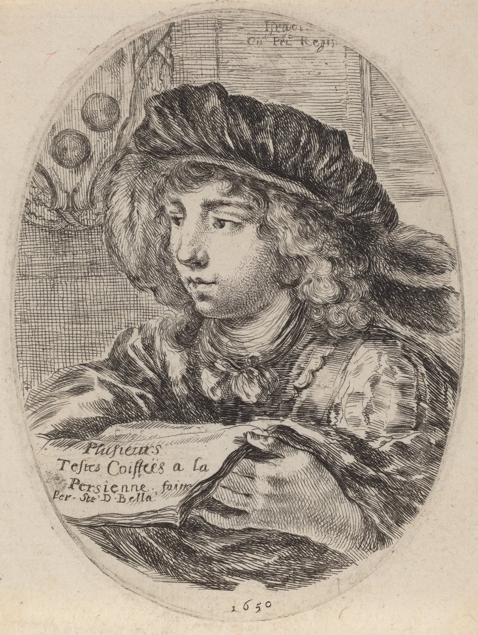 Page de titre pour Plusieurs Testes Coiffées à la Persienne, 1650 - Stefano della Bella